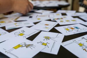Die Yellow Fellow Coaching Cards beim New Work Wirbel 2023